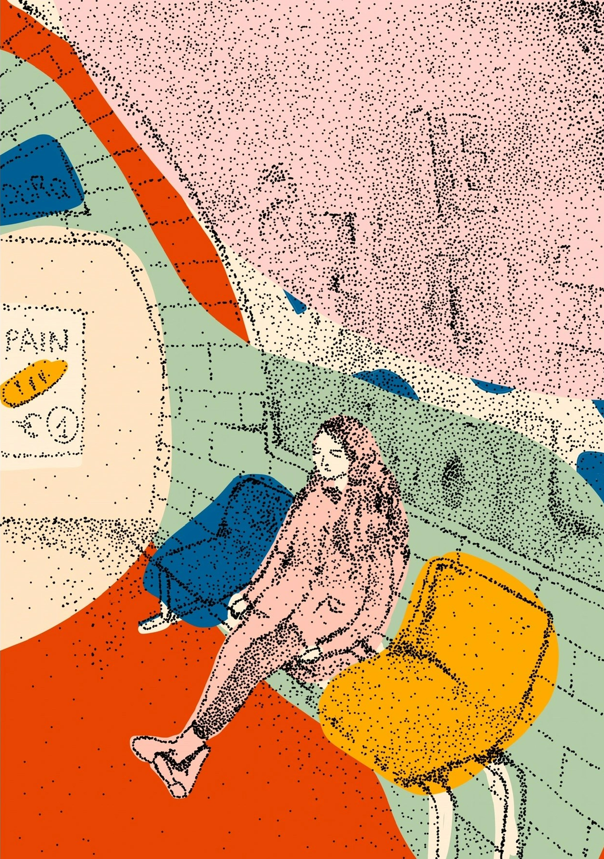 Girl on the underground Eliza Brown Illustration elizadrawstheline