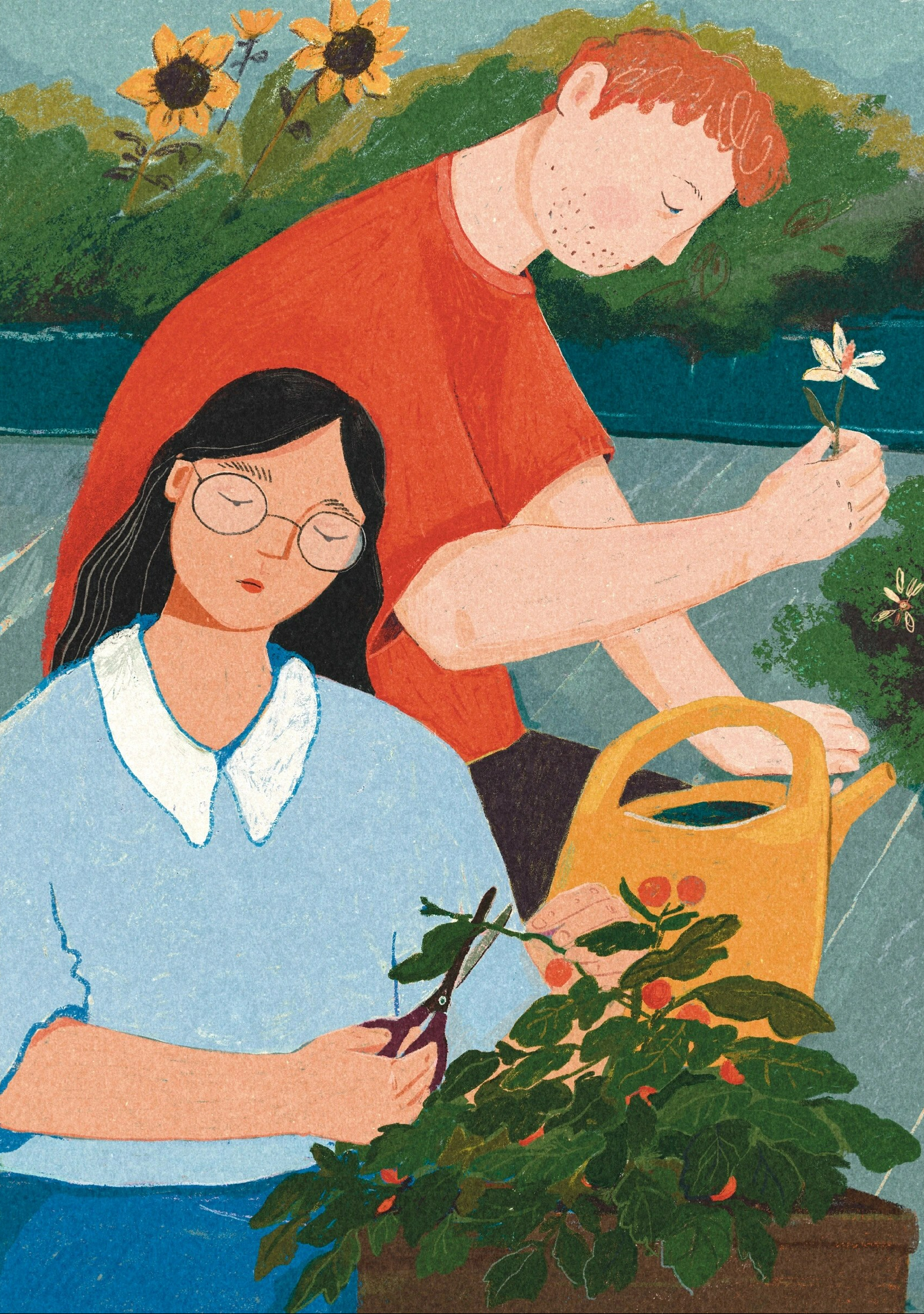 Gardening-couple-illustration-childrens-book-illustrator-eliza-brown