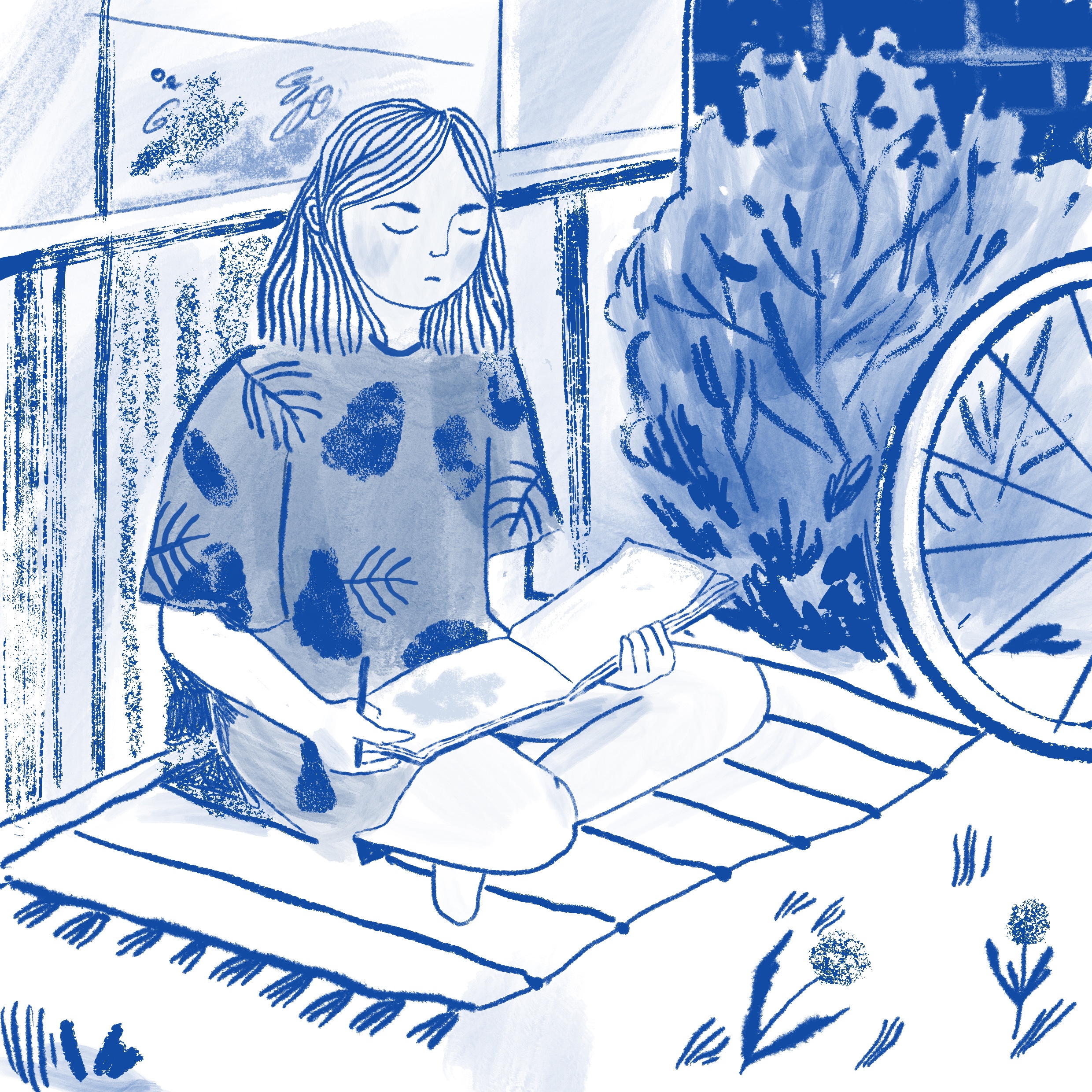 girl-looking-at-drawing-pad-eliza-brown-illustration-elizadrawstheline